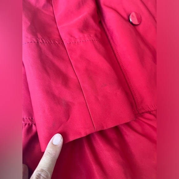 Women's Donatella Double Breasted Ruffle Hem Coat Red Size XL - Picture 11 of 14